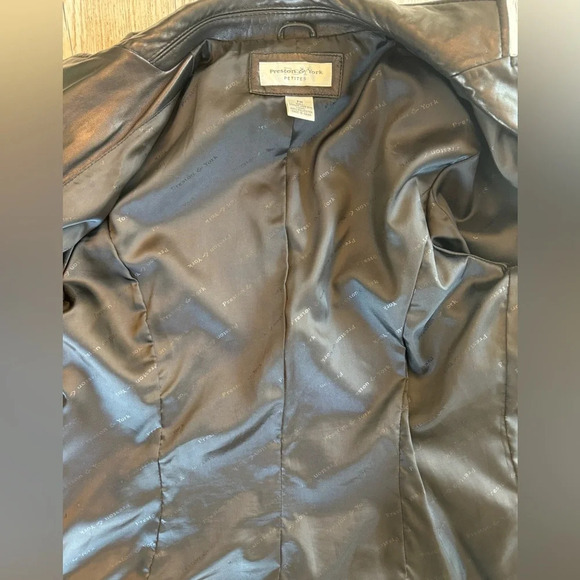 Preston & York Vintage Black Lamb Skin Leather Blazer Suit Jacket Coat MP - Picture 7 of 14